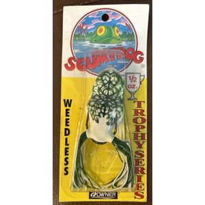 Vintage Scum Frog Weedless 1/2oz TROPHY SERIES TSH-1212 Lure Green/Natural Blk